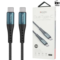 کابل تبدیل فست شارژ Yesido CA67 Type-C to Type-C PD 60W 2m