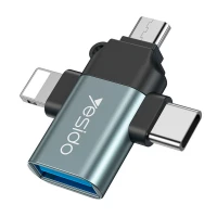 تبدیل Yesido GS15 OTG USB To MicroUSB / Lightning / Type-C