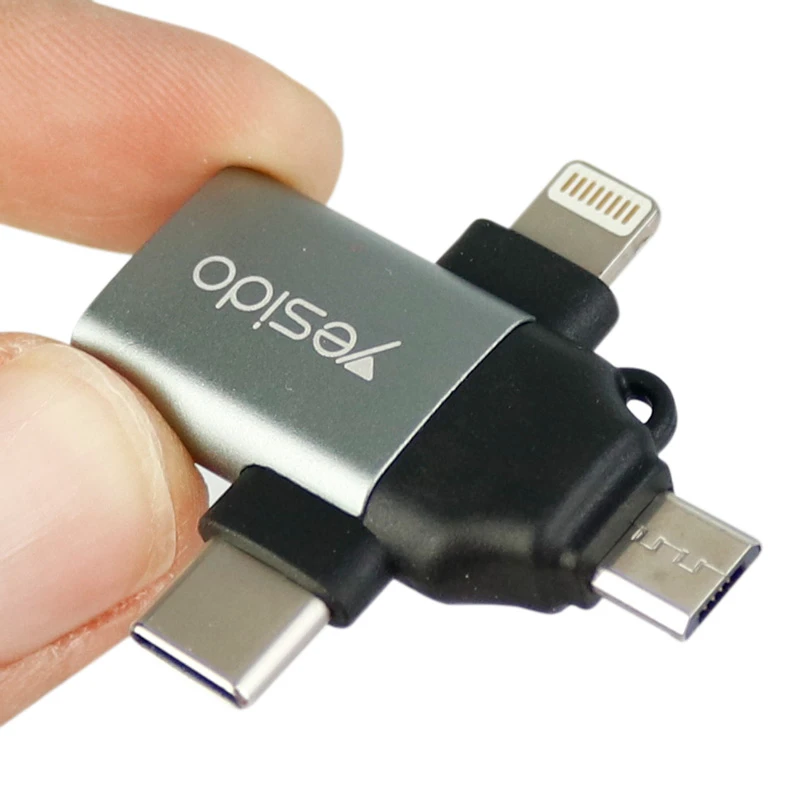 تبدیل USB OTG به میکرو یو اس بی / لایتنینگ / تایپ سی یسیدو GS15