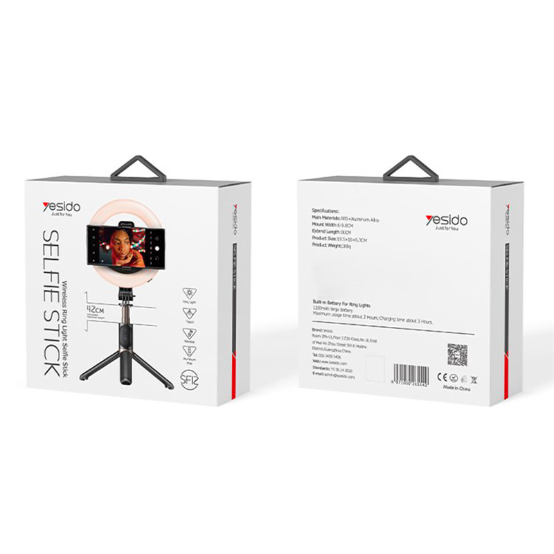 رینگ لایت پایه دار 6 اینچ Yesido SF12 + ریموت کنترل