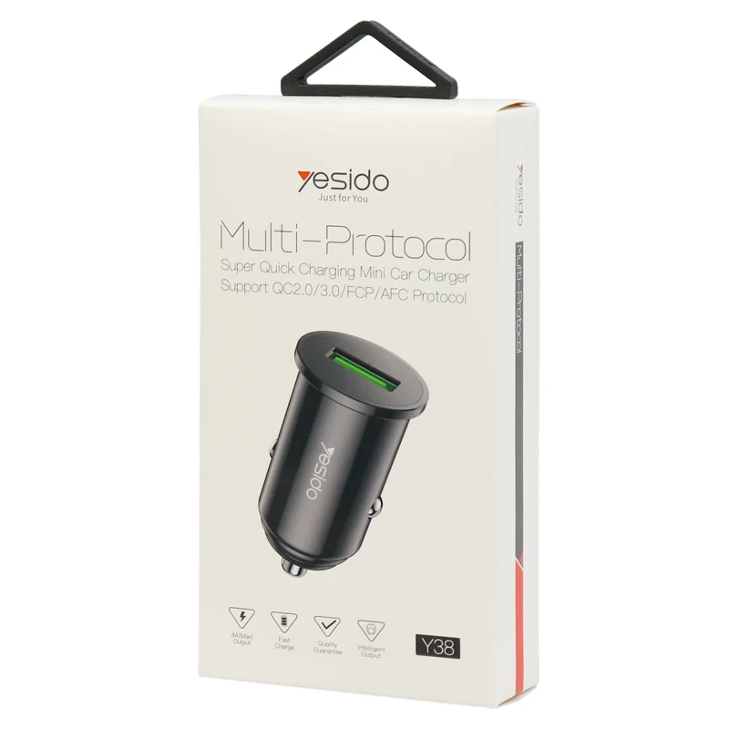 شارژر فندکی فست شارژ Yesido Y38 4A QC3.0 20W