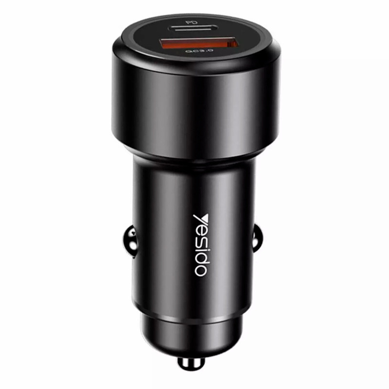 شارژر فندکی فست شارژ Yesido Y42 2.4A QC3.0 PD 42W