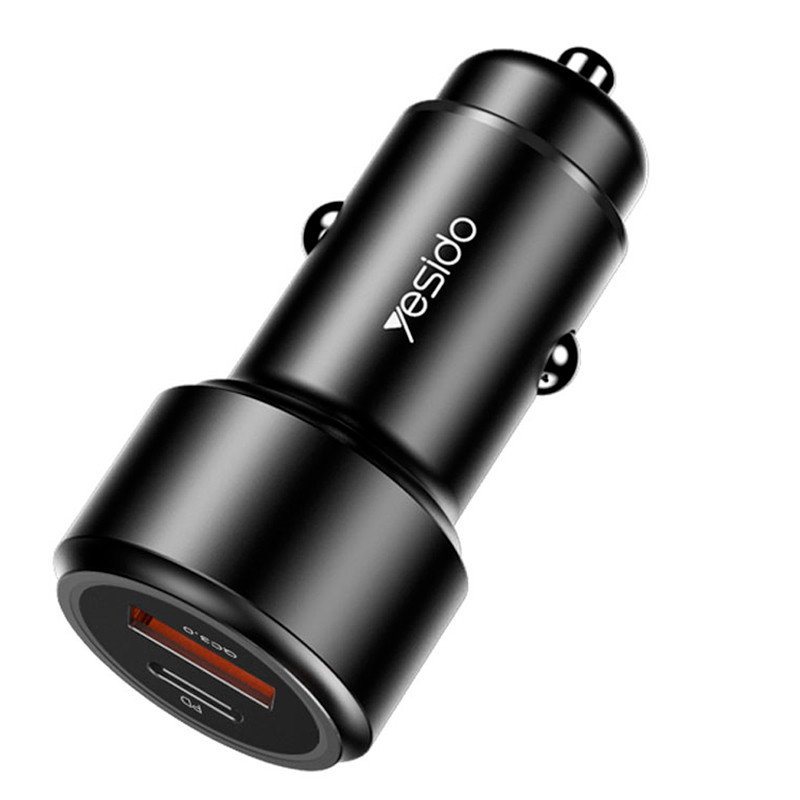 شارژر فندکی فست شارژ Yesido Y42 2.4A QC3.0 PD 42W