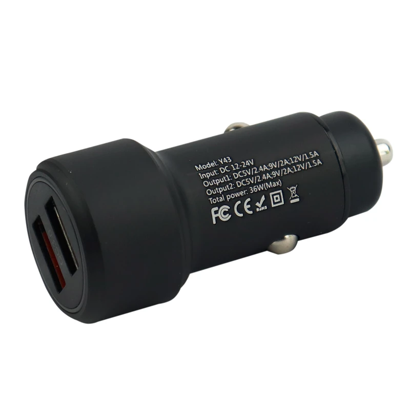 شارژر فندکی فست شارژ Yesido Y43 QC3.0 2.4A 36W