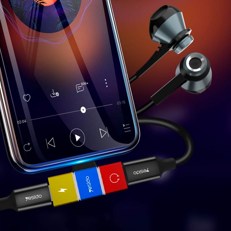 تبدیل Yesido YAU08 Lightning to Dual Lightning