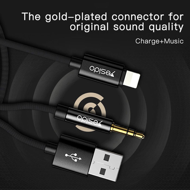 کابل تبدیل Yesido YAU18 Lightning To AUX / USB 1.2m