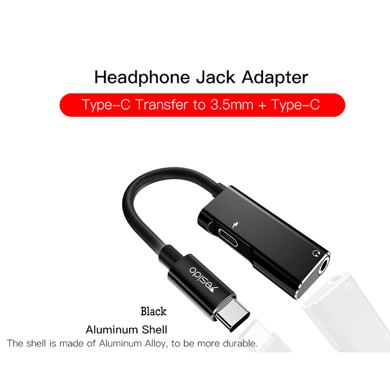 تبدیل Yesido YAU22 Type-C to AUX / Type-C