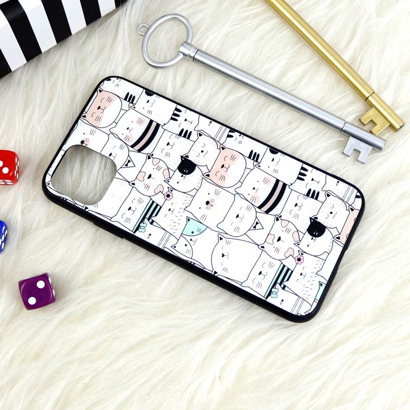 قاب پشت گلسی طرحدار گربه iPhone 11 Pro Max