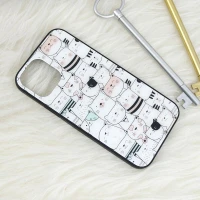 قاب پشت گلسی طرحدار گربه iPhone 12 / 12 Pro