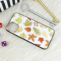 قاب پشت گلسی طرحدار برگ پاییزی iPhone 12 Pro Max