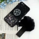 قاب ماربل طلایی پوم پوم دار + پاپ سوکت الماسی آیفون iPhone 6 / 6s