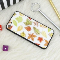 قاب پشت گلسی طرحدار برگ پاییزی iPhone 7/8/SE 2020