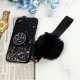 قاب ماربل طلایی پوم پوم دار + پاپ سوکت الماسی آیفون iPhone 7/8/SE 2020