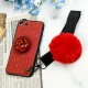 قاب ماربل طلایی پوم پوم دار + پاپ سوکت الماسی آیفون iPhone 7/8/SE 2020