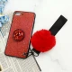 قاب ماربل طلایی پوم پوم دار + پاپ سوکت الماسی آیفون iPhone 7 Plus / 8 Plus