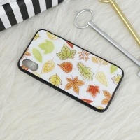 قاب پشت گلسی طرحدار برگ پاییزی iPhone X/XS