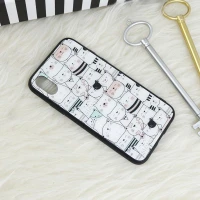 قاب پشت گلسی طرحدار گربه iPhone X/XS