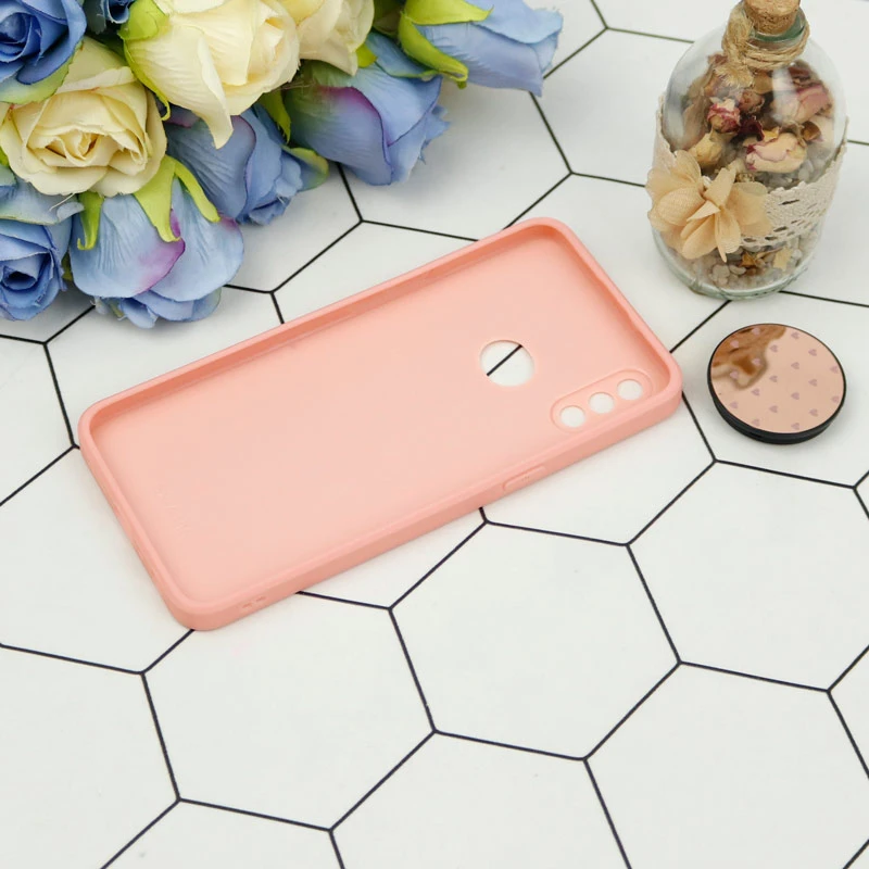 قاب محافظ لنزدار آینه ای + پاپ سوکت طرح قلب صورتی Samsung Galaxy A10s