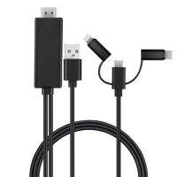 کابل تبدیل 3in1 Lightning/MicroUSB/Type-C to HDMI 1.8M