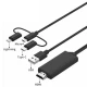 کابل تبدیل Lightning/MicroUSB/Type-C به 3in1 HDMI طول 1.8 متر