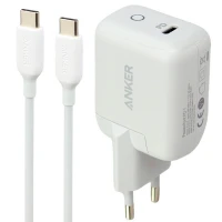 شارژر دیواری فست شارژ Anker Powerport A2019LD3 3A PD 18W Type-C + کابل Type-C