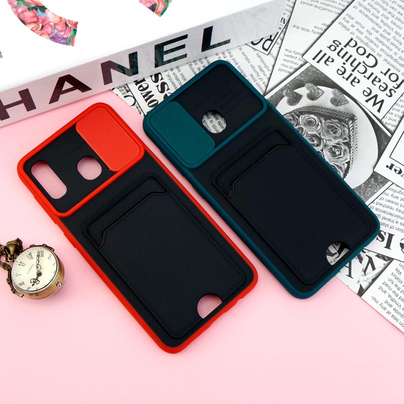 قاب ضد ضربه جاکارتی دار محافظ لنز کشویی کلاسیک Samsung Galaxy A20/A30