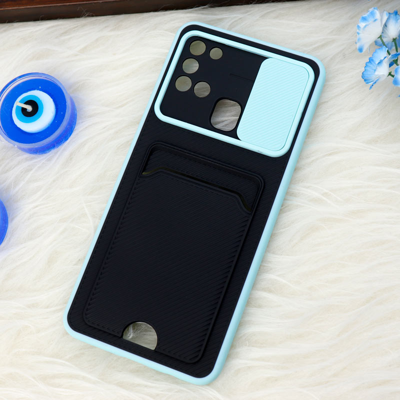 قاب ضد ضربه جاکارتی دار محافظ لنز کشویی کلاسیک Samsung Galaxy A21s