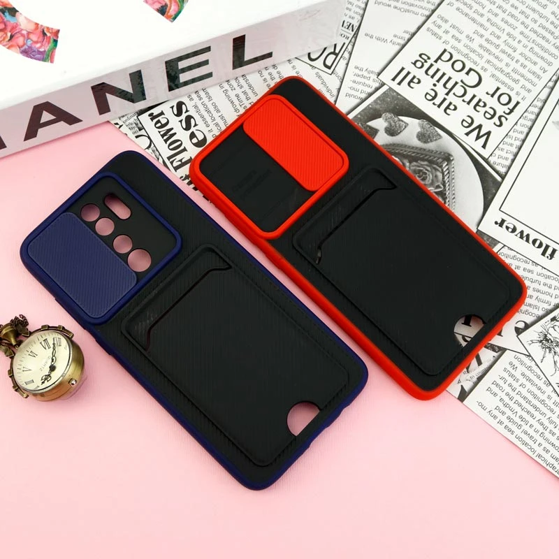 قاب ضد ضربه جاکارتی دار محافظ لنز کشویی کلاسیک Xiaomi Redmi Note 8 Pro