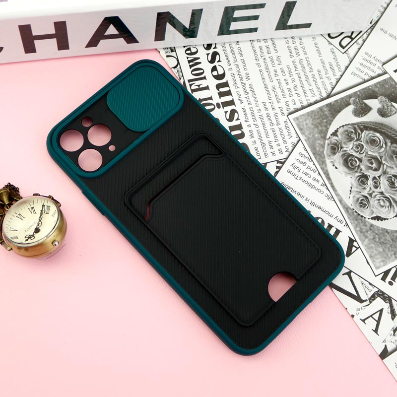 قاب ضد ضربه جاکارتی دار محافظ لنز کشویی کلاسیک iPhone 11 Pro Max