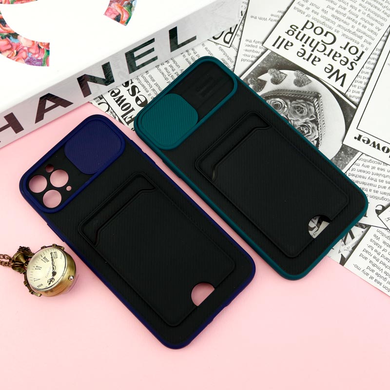 قاب ضد ضربه جاکارتی دار محافظ لنز کشویی کلاسیک iPhone 11 Pro Max
