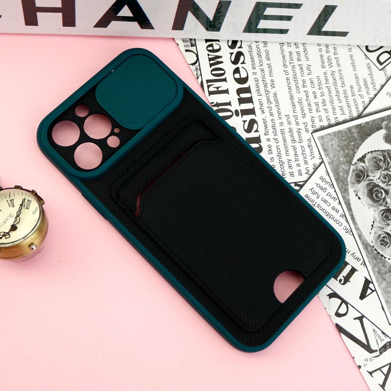 قاب ضد ضربه جاکارتی دار محافظ لنز کشویی کلاسیک iPhone 12 Pro