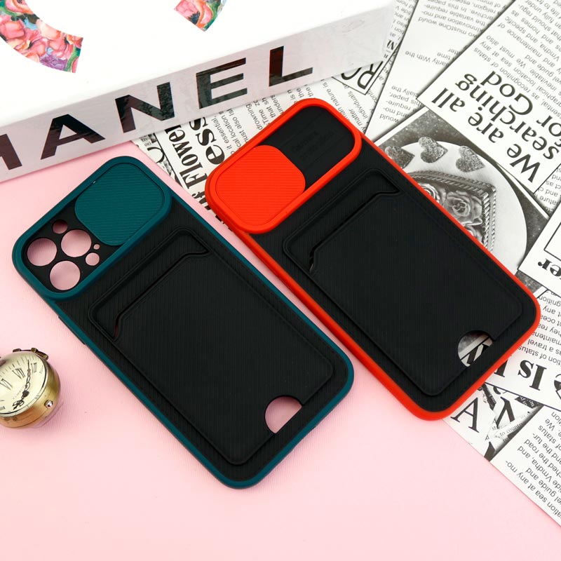 قاب ضد ضربه جاکارتی دار محافظ لنز کشویی کلاسیک iPhone 12 Pro