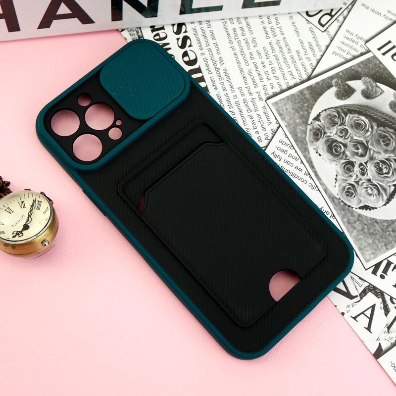 قاب ضد ضربه جاکارتی دار محافظ لنز کشویی کلاسیک iPhone 12 Pro Max