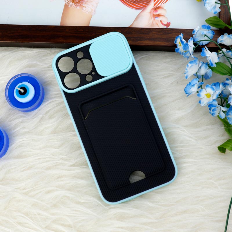 قاب ضد ضربه جاکارتی دار محافظ لنز کشویی کلاسیک iPhone 13 Pro Max