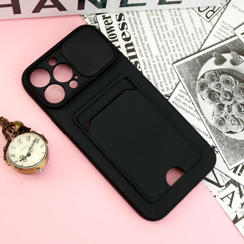قاب ضد ضربه جاکارتی دار محافظ لنز کشویی کلاسیک iPhone 13 Pro Max