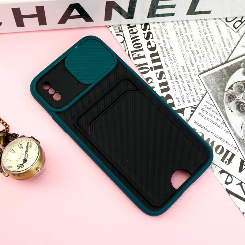 قاب ضد ضربه جاکارتی دار محافظ لنز کشویی کلاسیک iPhone X/XS