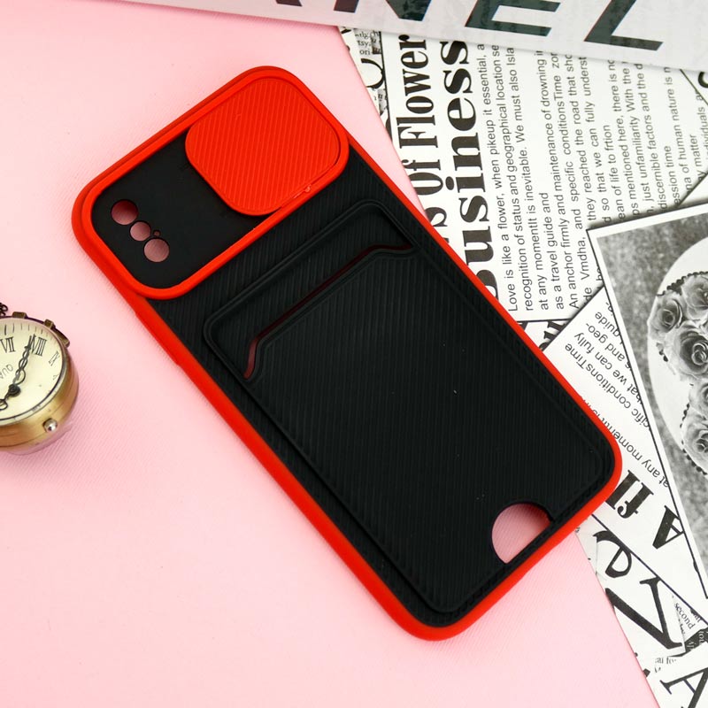 قاب ضد ضربه جاکارتی دار محافظ لنز کشویی کلاسیک iPhone X/XS