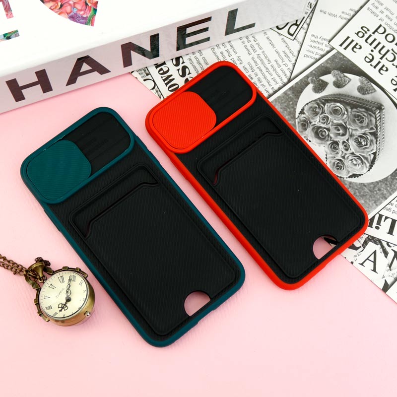 قاب ضد ضربه جاکارتی دار محافظ لنز کشویی کلاسیک iPhone X/XS