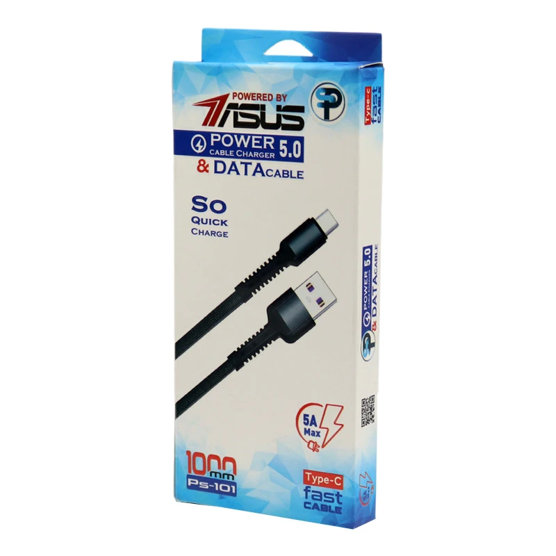کابل تایپ سی فست شارژ 5 آمپر ایسوس PS-101 طول 1 متر