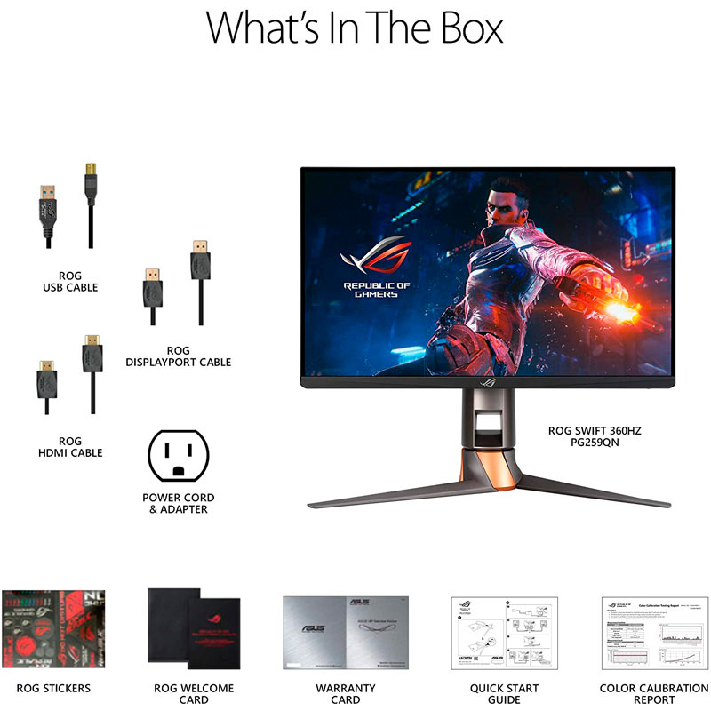 مانیتور گیمینگ ایسوس ROG Swift PG259QN سایز 24.5 اینچ