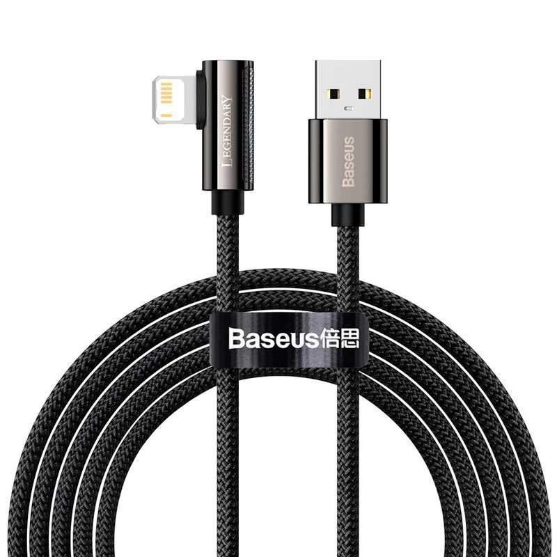 کابل آیفونی فست شارژ Baseus CALCS-A01 2.4A 2m یکسر L