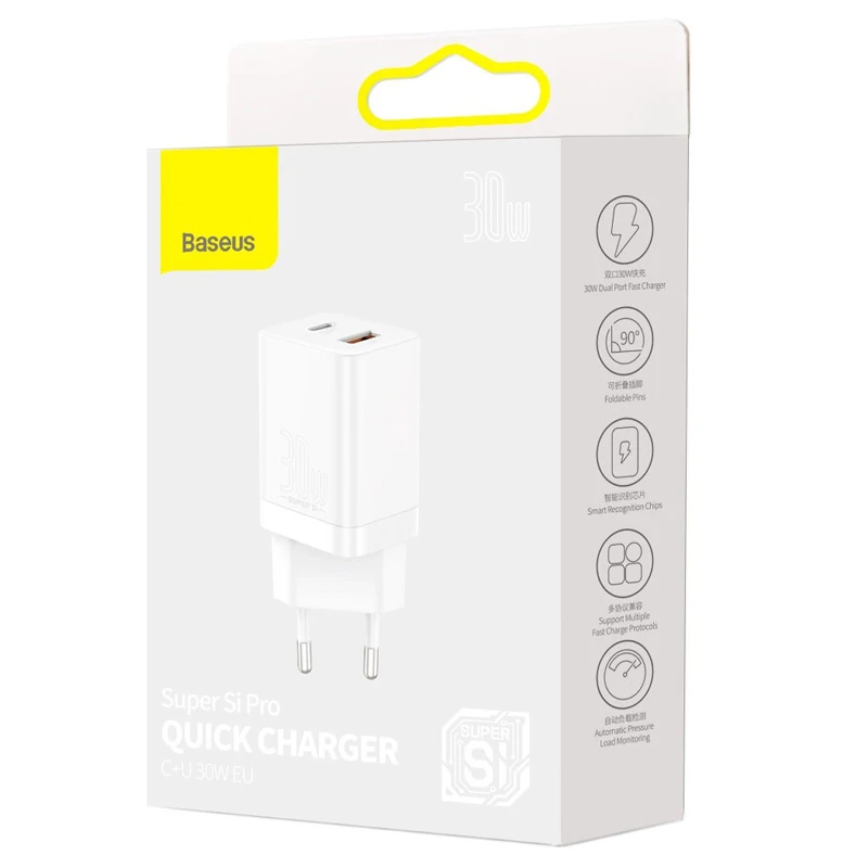 کلگی فست شارژ Baseus CCSUPP-E 2Port 3A QC3 PD 30W