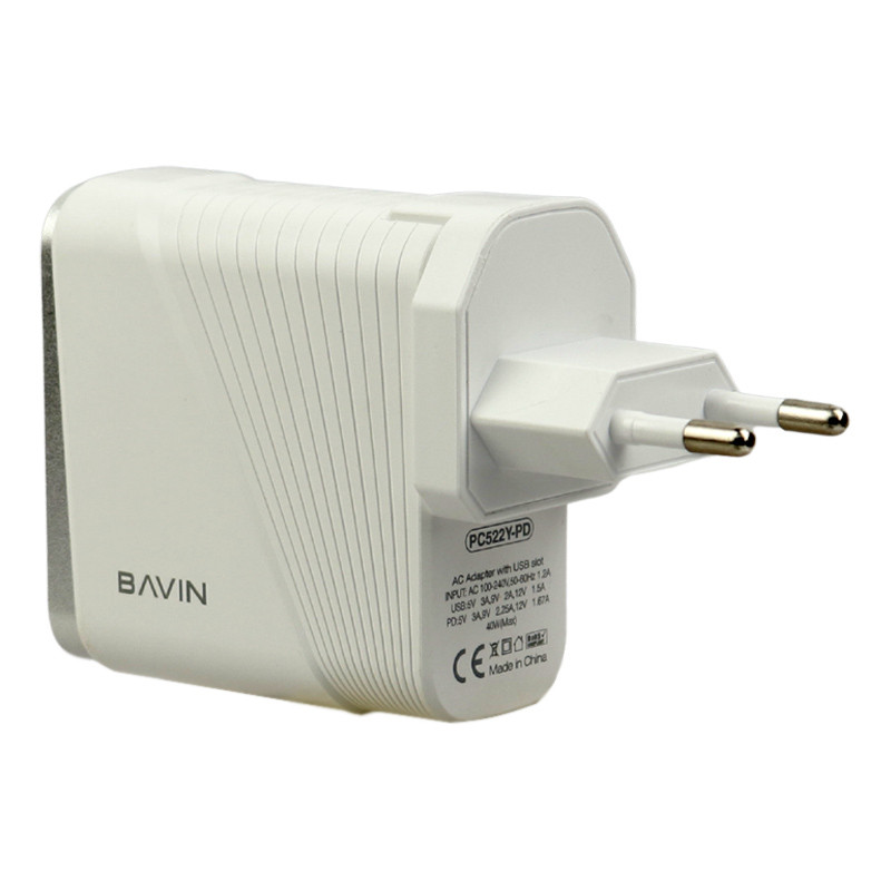 کلگی فست شارژ Bavin PC522Y-PD 4Port 3A QC3 PD 40W