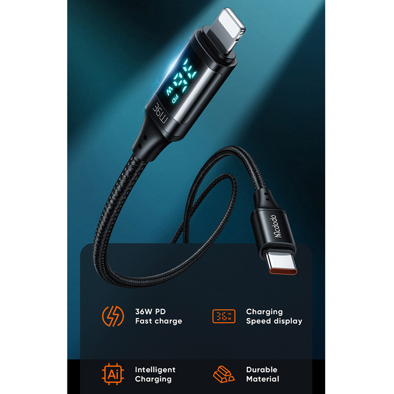 کابل تبدیل فست شارژ Mcdodo CA-103 Type-C to Lightning PD 36W 3A 1.2m