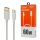 کابل تایپ سی فست شارژ 66 وات کی زا X66-TC طول 1 متر