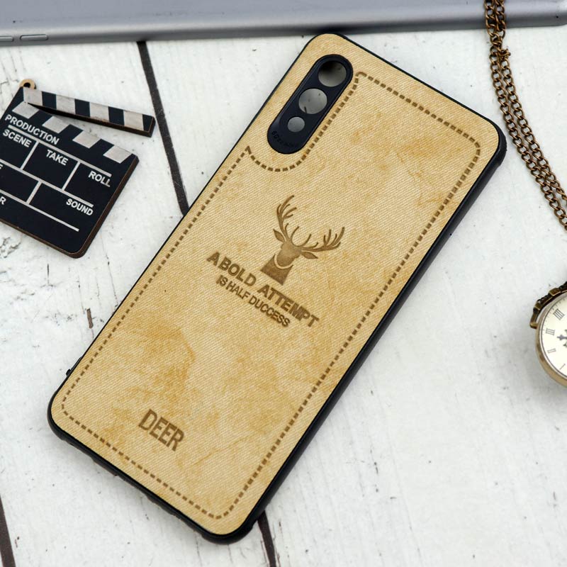 قاب چرمی سامسونگ Galaxy A02 طرح گوزن محافظ لنزدار