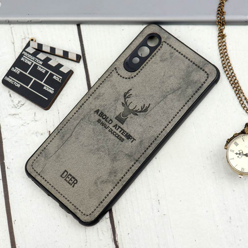 قاب چرمی سامسونگ Galaxy A02 طرح گوزن محافظ لنزدار