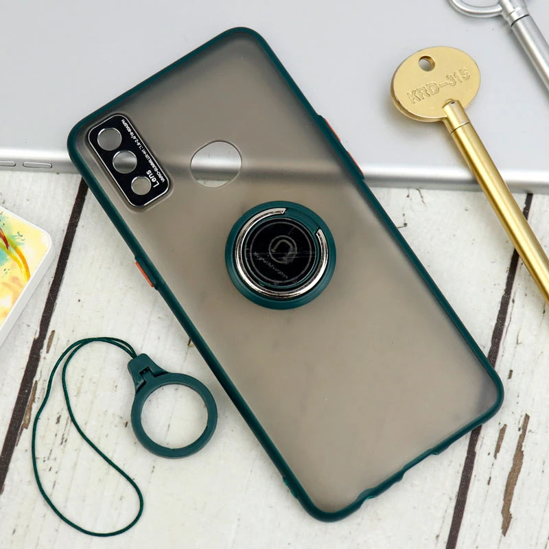 قاب مات محافظ لنزدار فلزی + هولدر و آویز حلقه ای Samsung Galaxy A10s
