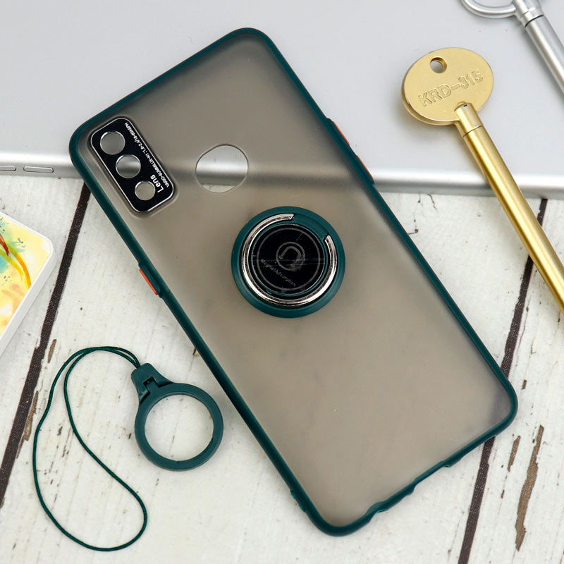 قاب مات محافظ لنزدار فلزی + هولدر و آویز حلقه ای Samsung Galaxy A10s