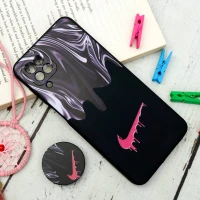 قاب سیلیکونی مشکی طرح Nike + پاپ سوکت Samsung Galaxy A12